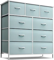 Sorbus 9 Drawers Dresser - Furniture Storage for Bedroom, Closet, Office Organization Steel Frame, Wood Top