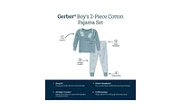 Gerber Toddler Boys Long Sleeve Pajama Set, 2 Piece