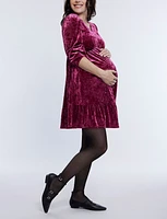 Motherhood Maternity V-Neck Ruffle Hem Babydoll Dress