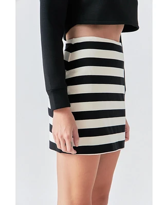 Grey Lab Women's Stripe Terry Skirt