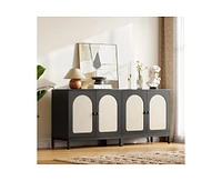gaomon Rattan Sideboard Buffet Cabinet, Kitchen Storage Cabinet with Adjustable Shelf, Cabinet, Cabinet, Cabinet