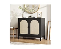 gaomon Rattan Sideboard Buffet Cabinet, Kitchen Storage Cabinet with Adjustable Shelf, Cabinet, Cabinet, Cabinet