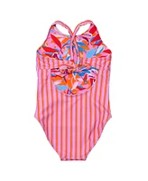 Snapper Rock Big Girls Blooming Sunset Sustainable X Back Swimsuit