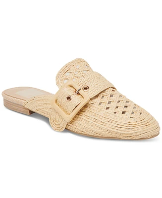 Dolce Vita Women's Sianna Woven Raffia Slip-On Mule Flats