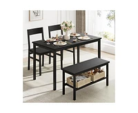 gaomon Dining Table Set for 4, Modern Kitchen Table with Bench and Chairs