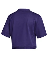 Adidas Women's Purple Washington Huskies Primegreen V-Neck Cropped Jersey