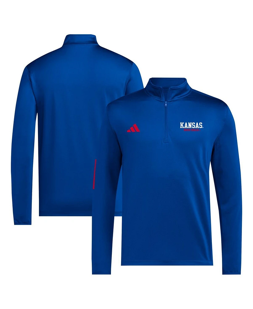 Adidas Men's Royal Kansas Jayhawks Half-Zip Pullover Golf Jacket