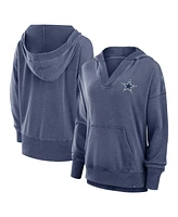 Fanatics Women's Heather Navy Dallas Cowboys Initiative Snow Wash French Terry V-Neck Pullover Hoodie