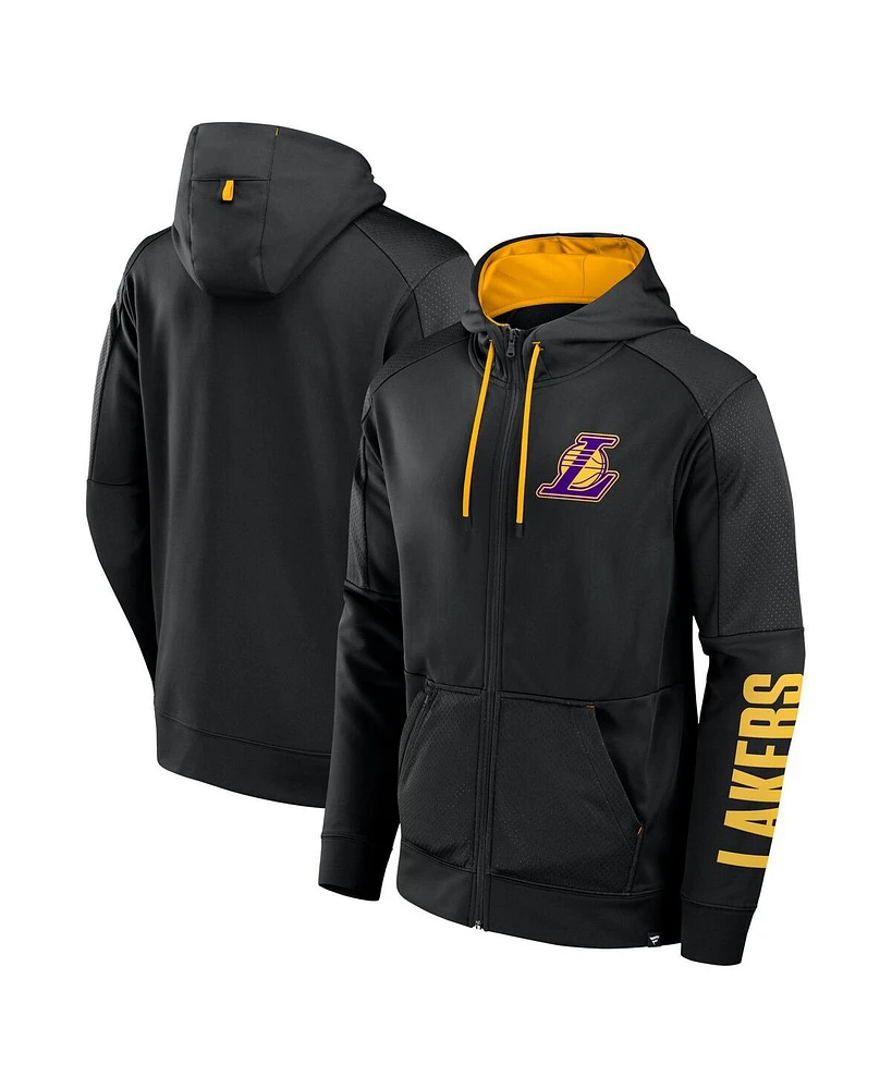 Fanatics Men's Black Los Angeles Lakers Baller Defender Performance Full-Zip Hoodie