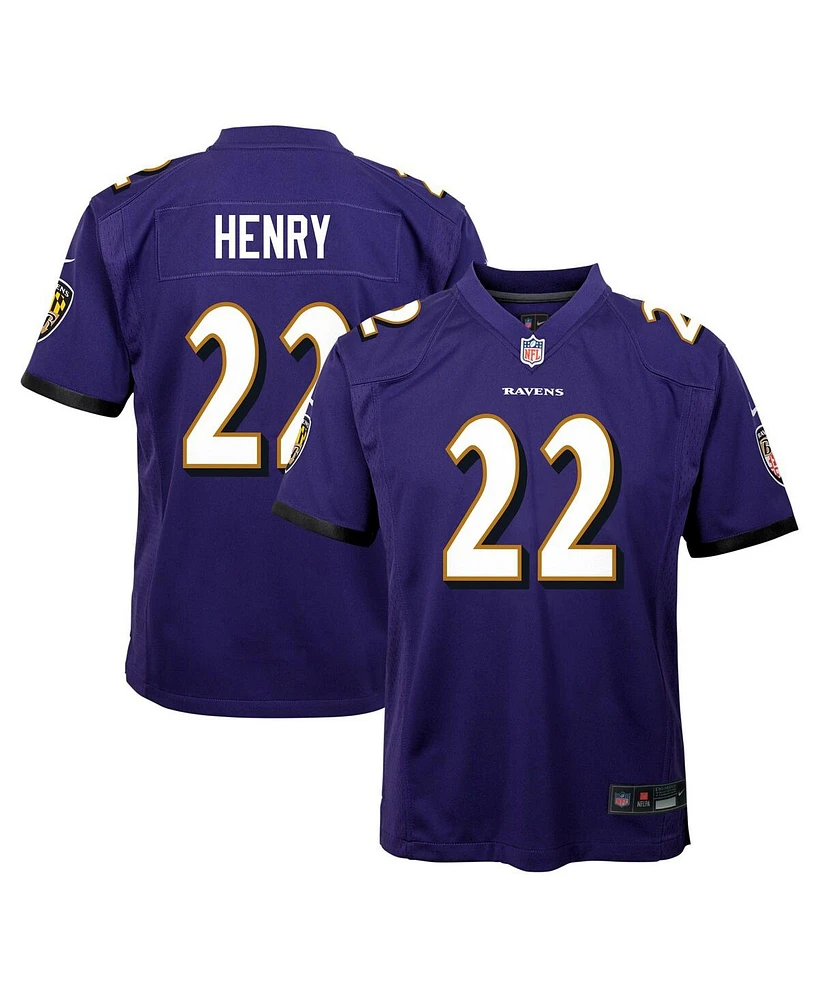 Nike Big Boys and Girls Derrick Henry Purple Baltimore Ravens Team Player Game Jersey