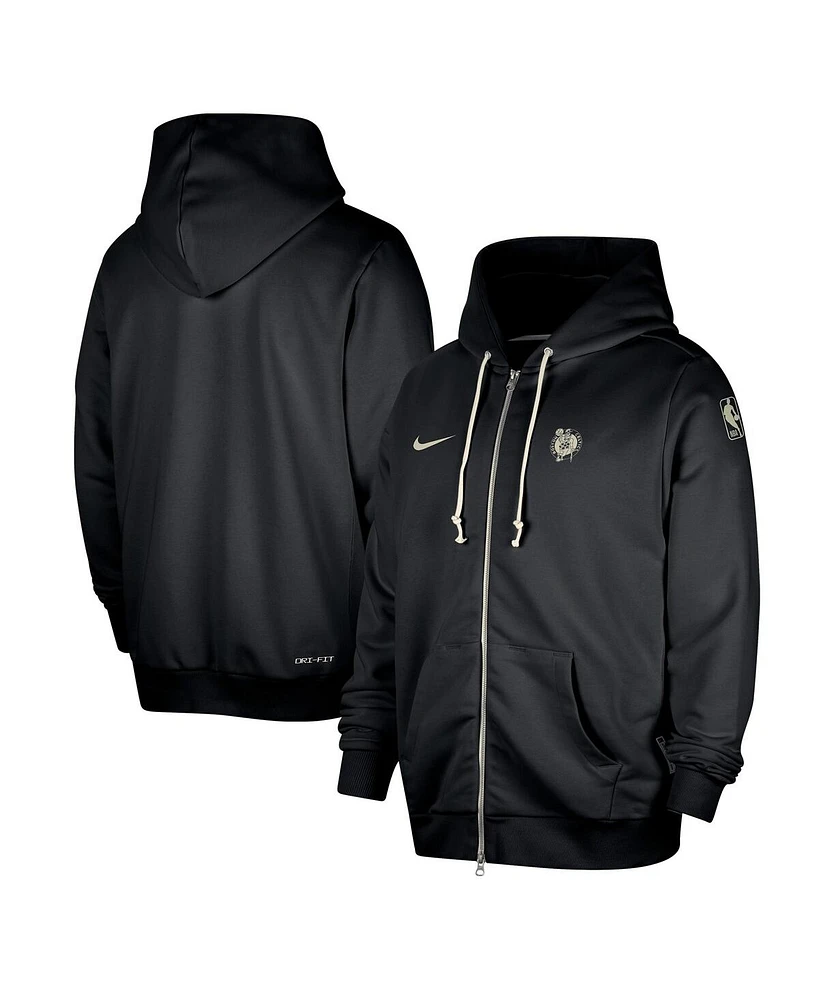 Nike Men's Black Boston Celtics Authentic Standard Issue Full-zip Hoodie Jacket