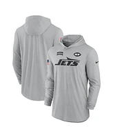 Nike Men's Gray New York Jets 2024 Salute to Service Lightweight Performance Long Sleeve Hooded T-Shirt