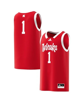 Adidas Men's 1 Scarlet Nebraska Huskers Replica Swingman Jersey