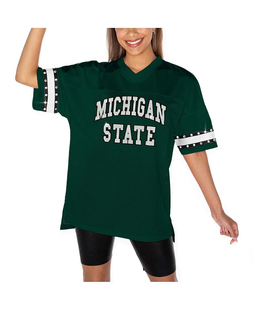 Gameday Couture Women's Green Michigan State Spartans Until Kickoff Rhinestone Fashion T-Shirt