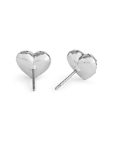 Coach Faux Stone Signature Quilted Heart Stud Earrings