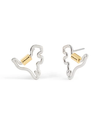 Coach Two-Tone Signature Carabiner Rexy Stud Earrings