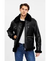 Men's Leather Shearling Jacket