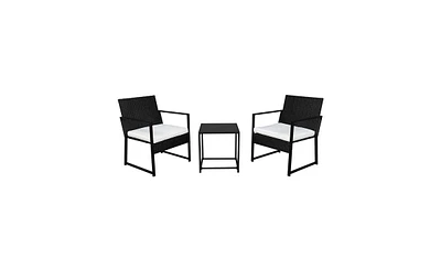 Slickblue 3-Piece Set: Single Coffee Table and 1 Exposed Flat Chair Stylish Living Room Furniture