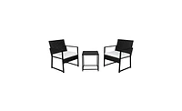 Slickblue 3-Piece Set: Single Coffee Table and 1 Exposed Flat Chair Stylish Living Room Furniture