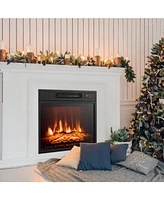 Sugift 18 Inch Electric Fireplace Inserted with Adjustable Led Flame