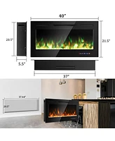 Sugift 40-Inch Electric Fireplace Recessed with Thermostat