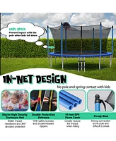 Gymax 15FT Recreational Trampoline w/ Inner Enclosure Net Basketball Hoop Ladder