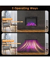 Sugift 26 Inch Recessed Electric Fireplace with Adjustable Flame Brightness