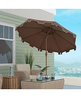 Outsunny 9' Patio Umbrella with Tilt and Crank, Outdoor Umbrella,