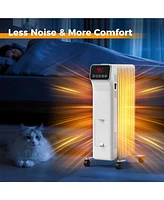 Sugift 1500W Oil Filled Radiator Heater with Remote Control 3 Modes 24H Timer