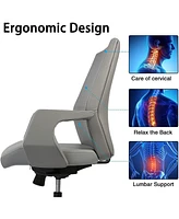 Slickblue Executive Office Chair Ergonomic Leather Home Office Chair with Adjustable Locking Position