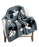 Saturday Park Disney Mickey Mouse Faces Feather Knit Fluffy 50x60 Throw Blanket