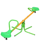 Slickblue 360 Degree Rotation Outdoor Kids Spinning Seesaw Sit and Spin Teeter Totter Outdoor Playground Equipment Swivel Teeter Totter for Backyard