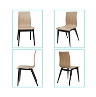 Slickblue Stylish Set of 4 Kitchen Dining Chairs Bentwood Seats with Sturdy Metal Legs