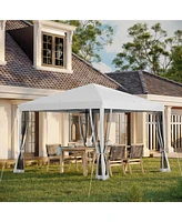 Outsunny 10' x Pop Up Canopy with 4 Removable Sidewalls,