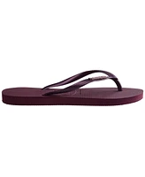 Havaianas Women's Slim Logo Metallic Slip On Sandals