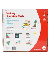 edxeducation FunPlay Number Rods, Set of 74 Math Manipulatives, 50 Activities, Messy Tray