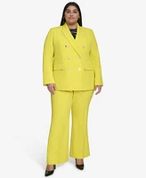 Dkny Plus Notched Collar Double Breasted Blazer