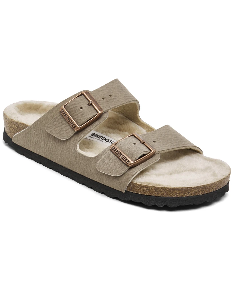 Birkenstock Women's Arizona Shearling Synthetic Sandals from Finish Line