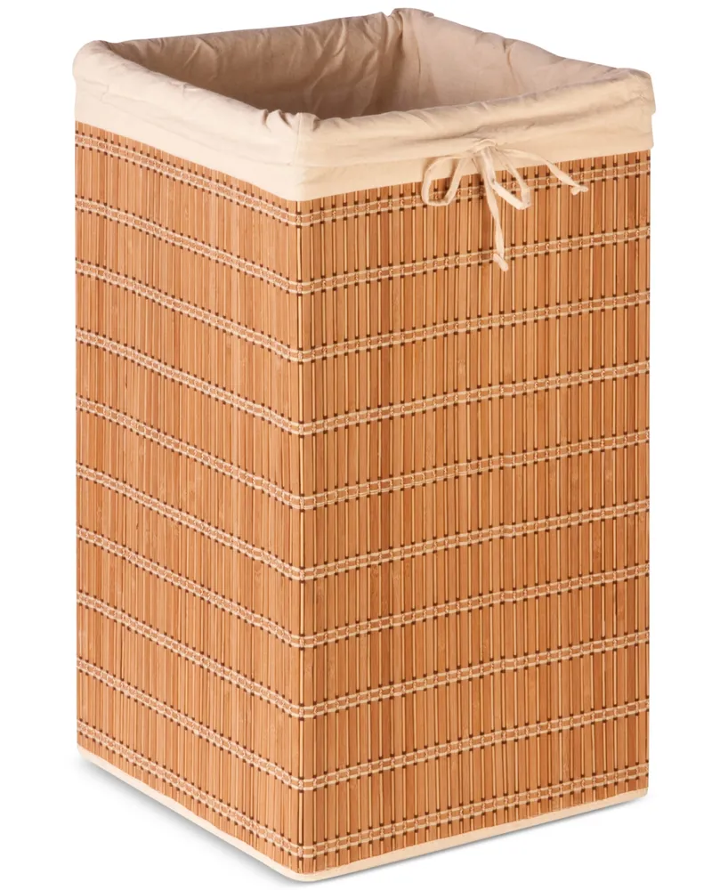 Honey-Can-Do Square Bamboo Wicker Hamper