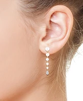 Effy Cultured Freshwater Pearl (2-1/2 - 6mm) & Diamond (1/10 ct. t.w.) Graduated Linear Cluster Drop Earrings in 14k Gold
