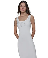 Karl Lagerfeld Paris Women's Embellished Sleeveless Dress