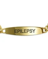 Bling Jewelry Epilepsy Medical Identification Medical Id Miami Cuban Link Chain Bracelet Gold 2 Tone Steel