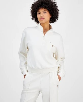 Guess Women's Half-Zip Pocket Sweatshirt