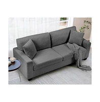 gaomon 83" Sofa Couch for Living Room, Teddy Fleece Comfy Sofa, 3 Seater Couch, Deep Seat Sofa, Modern Couch with 2 Pillows, Sleeper Couch for Living