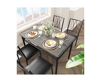 gaomon Dining Table Set for 4 with Cushion Chairs, 5 Piece Kitchen Table and Upholstered Chairs Rectangular, Wood Dinning Room Table Furniture Set for