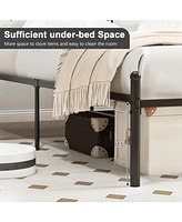 Sugift Twin Size Platform Bed Frame with Sturdy Metal Slat Support