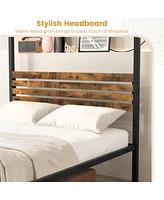 Sugift Queen Size Canopy Bed Frame with Under Bed Storage
