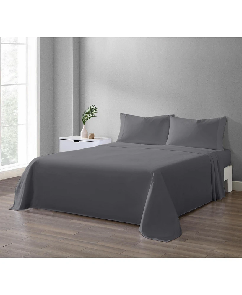 Micropuff Twin Flat Sheet Only (66 x 96) - Dark Gray