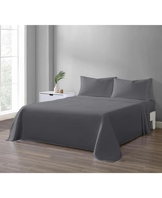 Micropuff Twin Flat Sheet Only (66 x 96) - Dark Gray