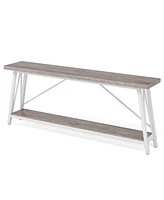 Tribesigns Industrial Entry Console Table,70.9 Inches Extra Long Sofa Table Behind Couch